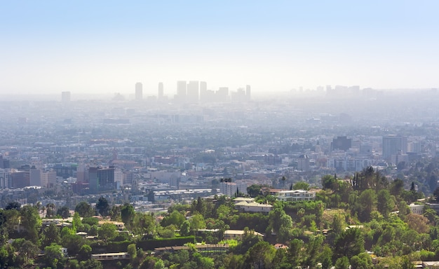 Рўityscape met scyscrapers in los angeles