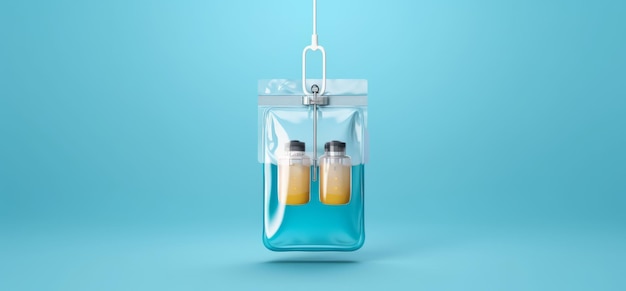 Iv bag with clear fluid