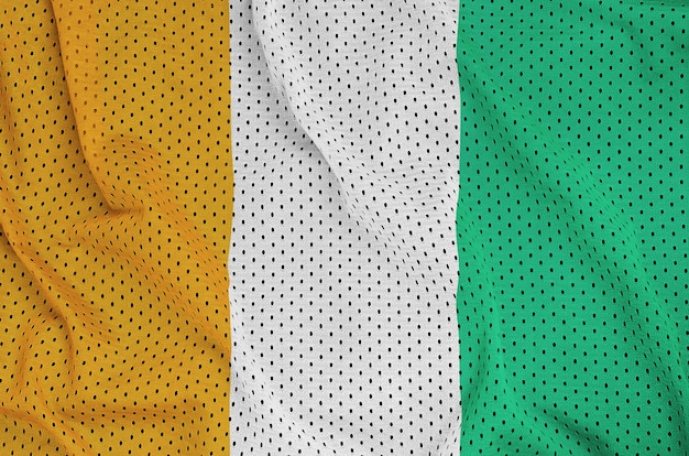 Ivory Coast flag printed on a polyester nylon mesh