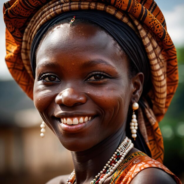 Photo ivory coast woman from cte divoire typical national citizen