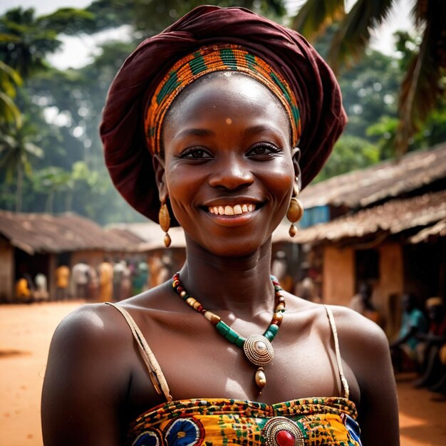 Photo ivory coast woman from cte divoire typical national citizen