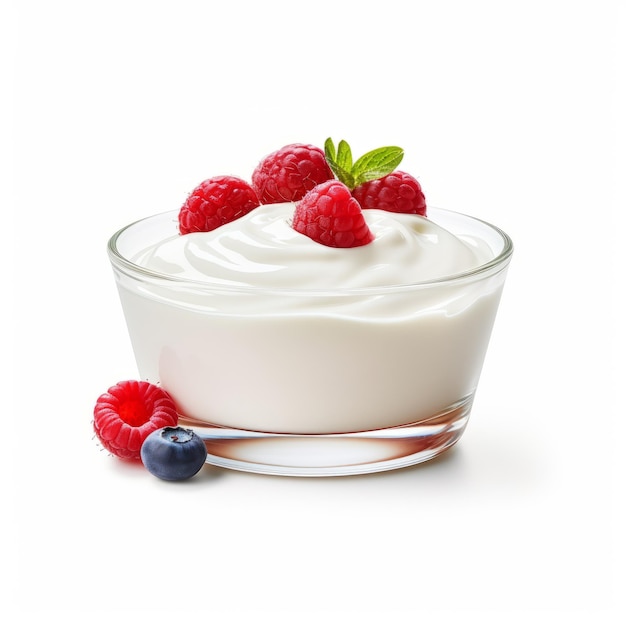 Ivory Glass With Yogurt And Berries Uhd Image With Smooth Lines