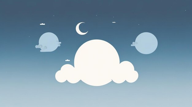 아이보리 녹턴(Ivory Nocturne) 숭고한 아이보리색의 흰 구름이 있는 밤하늘의 풍경