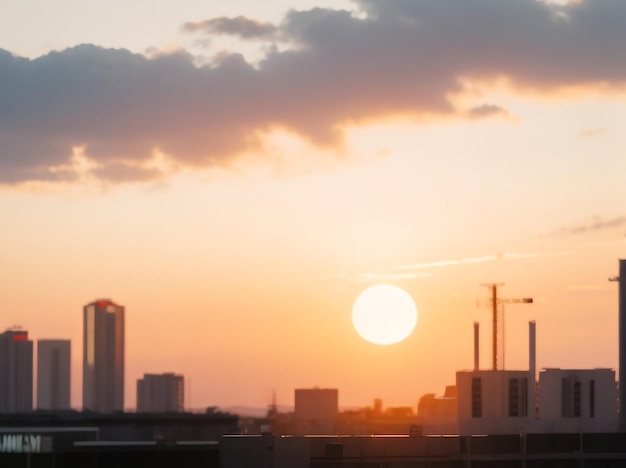 Ivory Skyline Serenade Beautiful Ivory White Sunset Sky Over the City