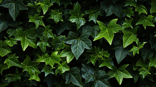 Ivy climbing vines frame green leaves of creeper