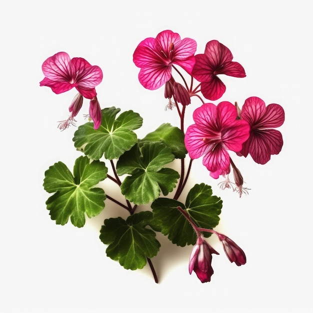 ivy geranium On White background