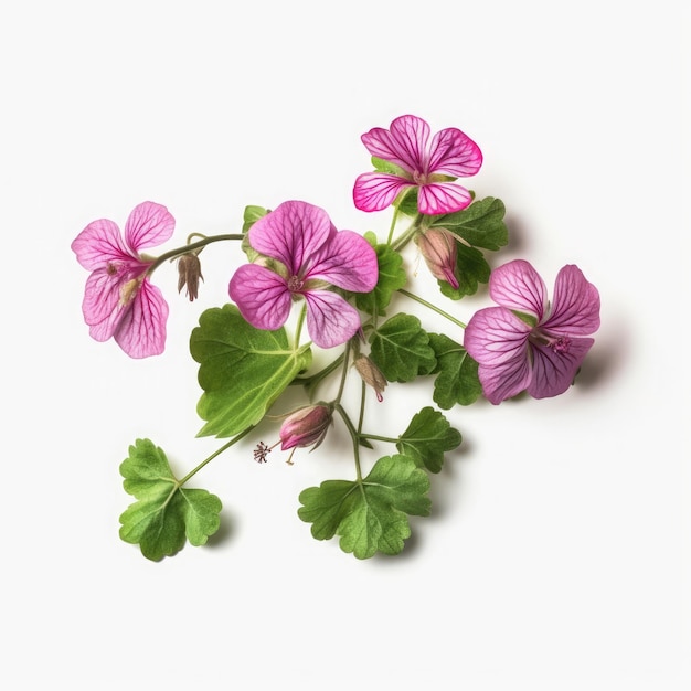 ivy geranium On White background