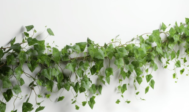 Ivy Leaves on White Background 3D Rendered Vector Illustration