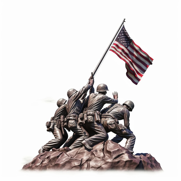 Iwo Jima Memorial Statue van soldaten die vlaggen zetten