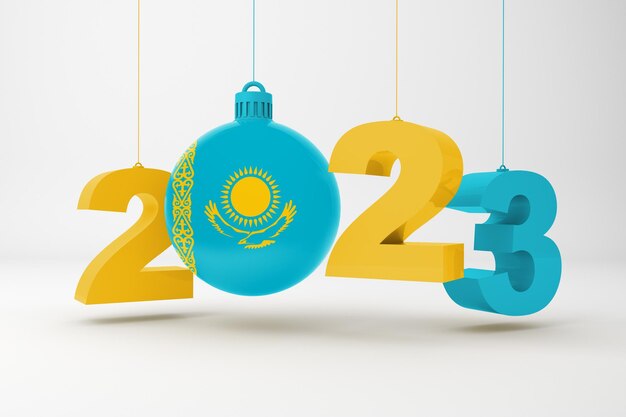 Jaar 2023 en ornament van Kazachstan