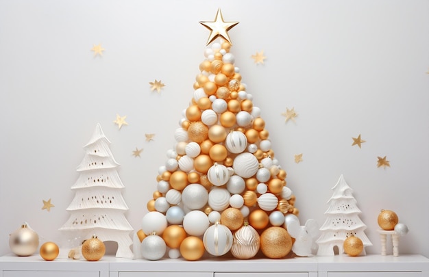 Jaar versierde nieuwe bal witte traditie seizoensgebonden groene viering boom mooie kerstmis fir december feestelijke vakantie winter ontwerp vrolijke xmas achtergrond ornament