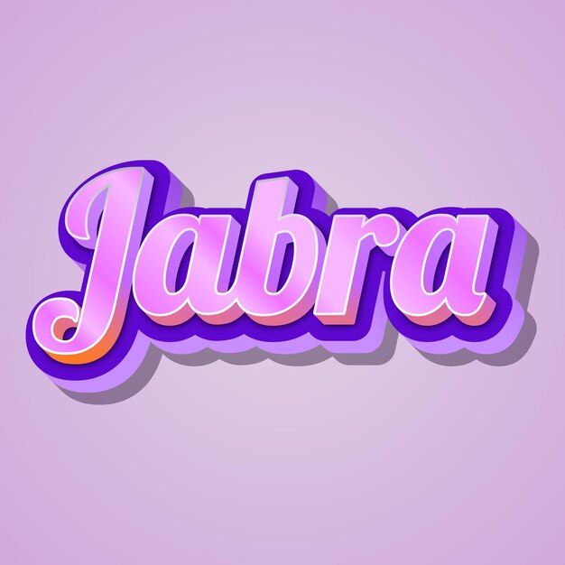 Photo jabra typography 3d design cute text word cool background photo jpg
