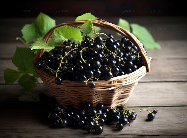 Jabuticaba Jabuticabas vers geoogst in potten en manden gerangschikt op rustiek hout top view gecreëerd met Generative AI-technologie