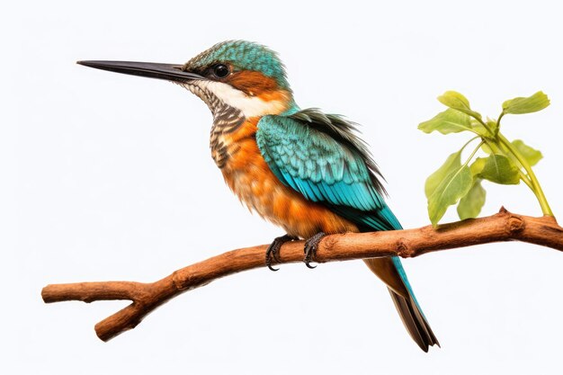 Jacamar Sitting on a Branch Isolated On White Background