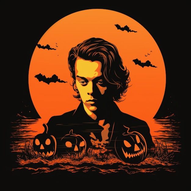 jack on a halloween pumpkin halloween skull and crossbones in a pumpkin background