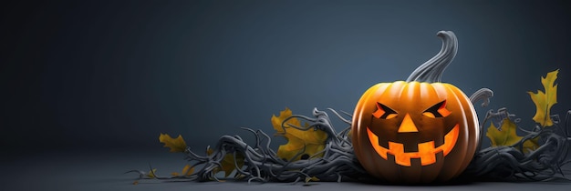 Jack o lantern halloween gebeeldhouwde pompoen gegenereerd door AI