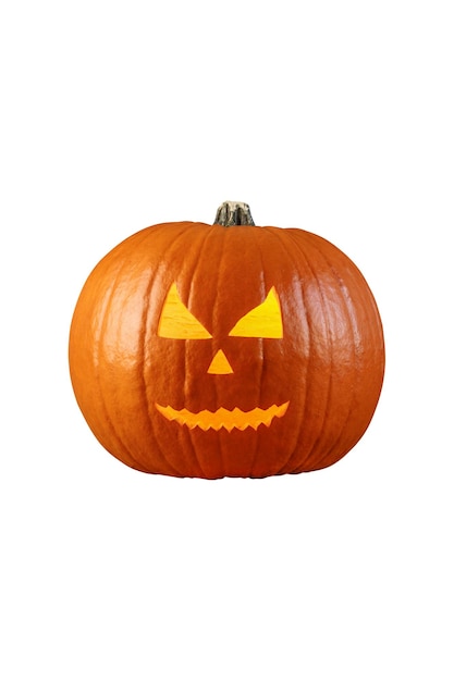 Jack O Lantern Halloween pompoen hoofd geïsoleerd op witte achtergrond Halloween vakantie pompoen voor ontwerp