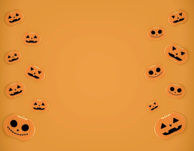 Jack o lantern halloween pompoen oranje achtergrond 3d illustratie