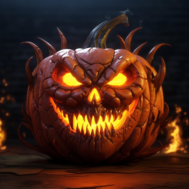 Jack o Lantern HD Хэллоуин Страшная светящаяся тыква в стиле нереальной визуализации