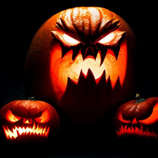 Photo jack o lantern pumpkin or halloween background