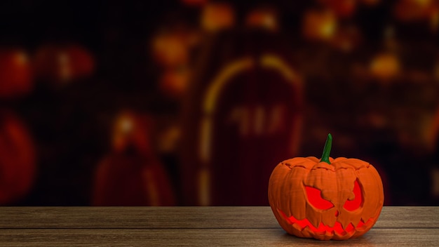 The jack o lantern pumpkin for halloween content 3d rendering