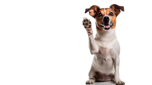 Jack russel hond doet een enthousiaste duim omhoog