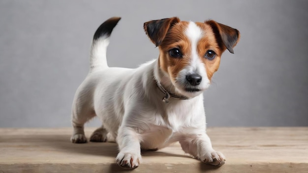 Jack russell terrier little dog is posing