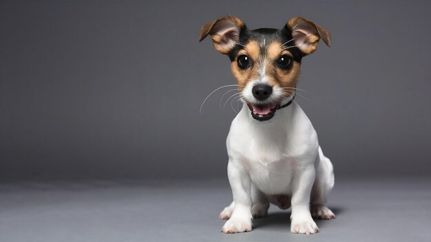 Jack russell terrier little dog is posing