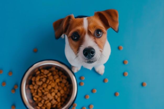 Foto jack russell terrier in attesa di un pasto