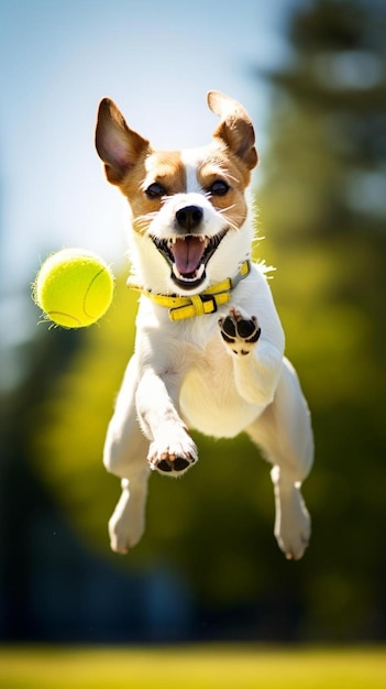 Photo jack russell terrier wants to play