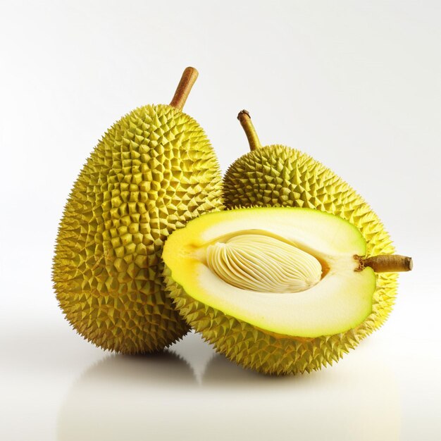 Jackfruit with white background high quality ultra