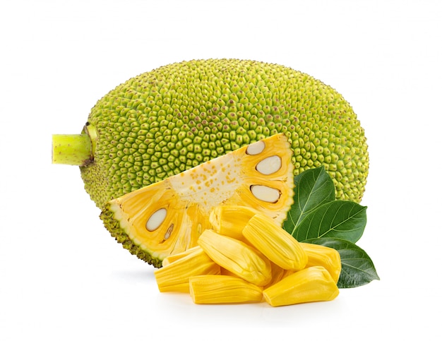 Jackfruits on white