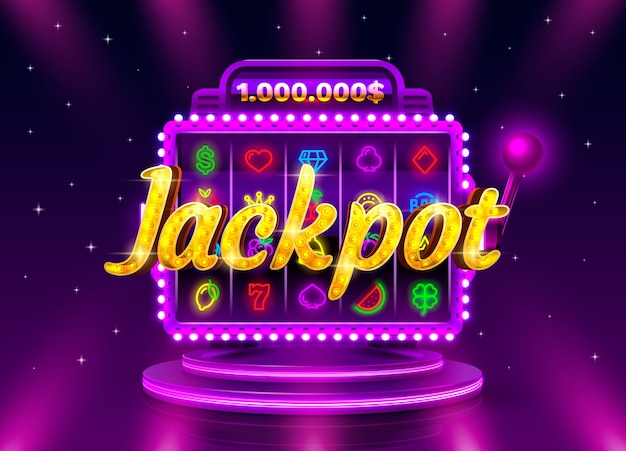 Jackpot casino munt geldautomaat speel nu vector