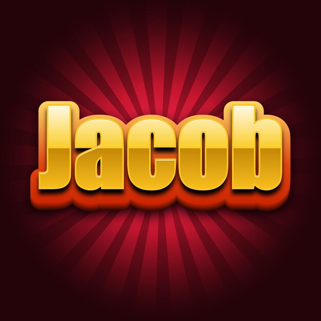 Jacob Text effect Gold JPG attractive background card photo
