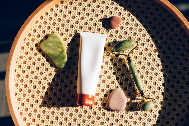 Jade face roller and Gua sha stone