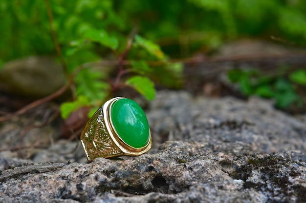 Jade gouden ring groenjade