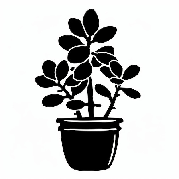 Jade plant Crassula ovata Pot Plant Icon Set Crassula Ovata Plant Flat Design Jade plant Symbolen