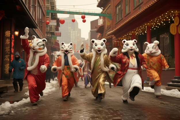 Premium AI Image  Jade Rabbit Jamboree Chinese New Year