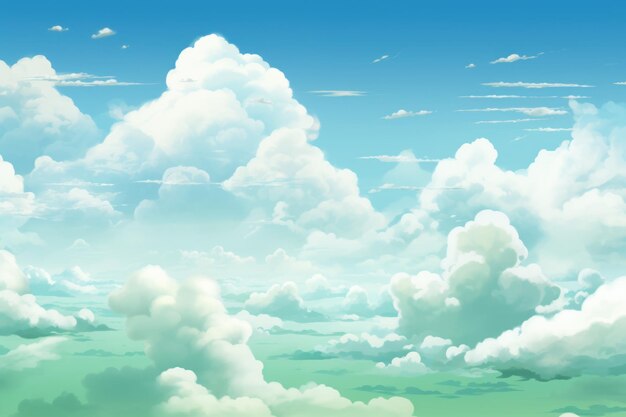 Jade sky with white cloud background ar 32 v 52 Job ID 69c9af0fc7f34ae7852227f60047feff