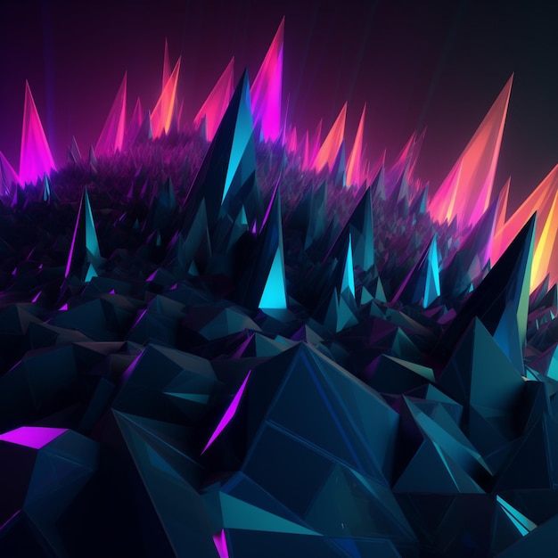 Jagged Neon Shapes Abstract Wallpaper