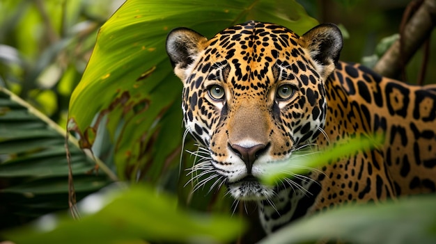 Jaguar in Amazon rain forest Generative Ai