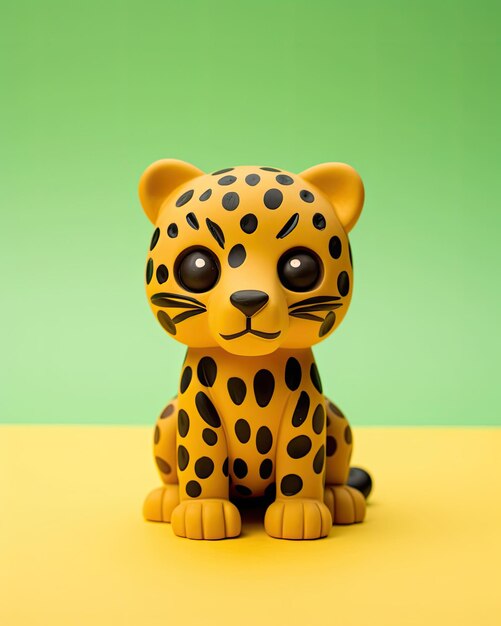 Jaguar Animal Character craft with isolated studio background