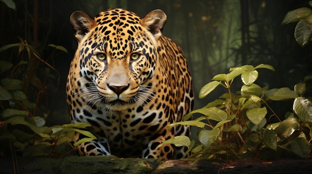 Jaguar in forest