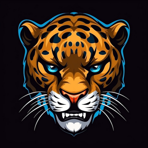 Photo jaguar head mascot esport logo vector illustration with isolated background