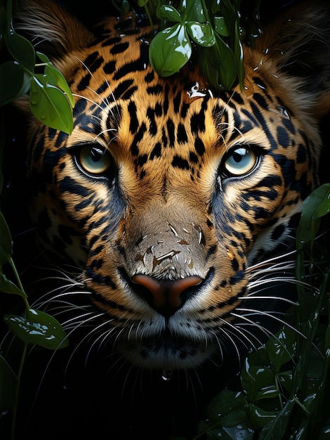 jaguar hoofd met scherpe ogen