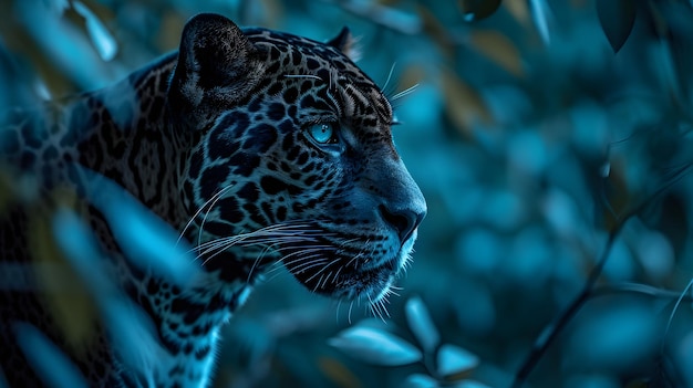 Photo jaguar at night