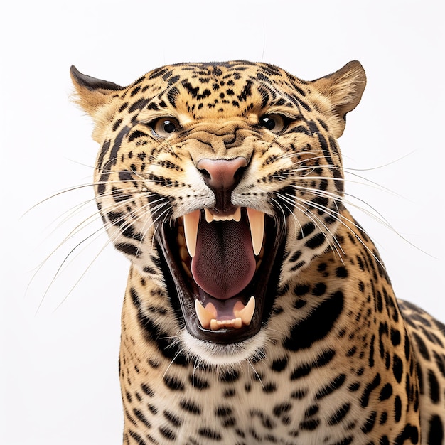 Jaguar Portraite of Happy surprised funny Animal head peeking Pixar Style 3D render Illustration