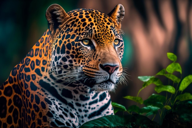 Фото Ягуар крадется по траве крупный план ягуара