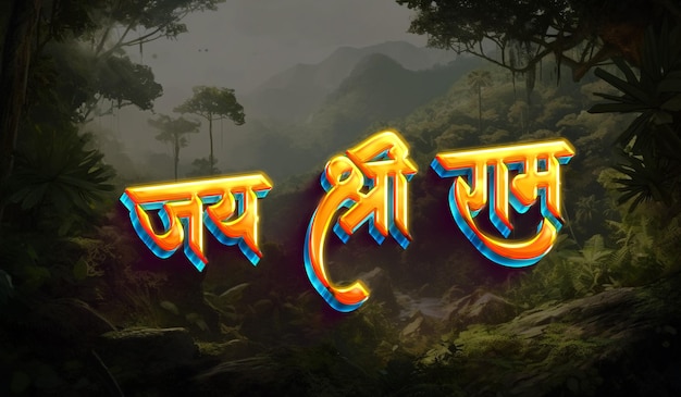 Jai Shree Ram 3d Text Effect