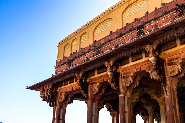 Jaipur india30 december 2018 de traditionele gebouwen van amber fort in jaipur india
